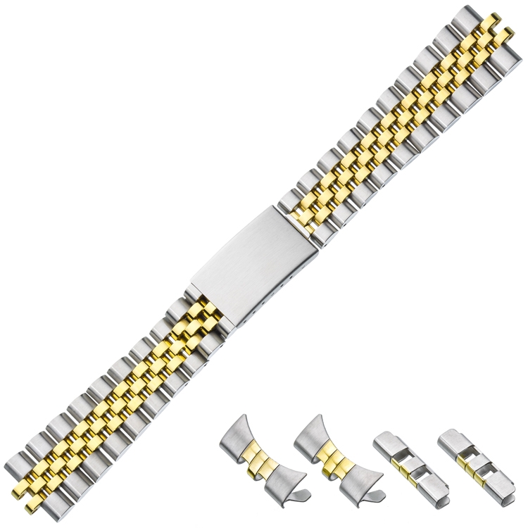 Jubilee Horlogeband 'type Rolex' Bicolor Staal 20mm