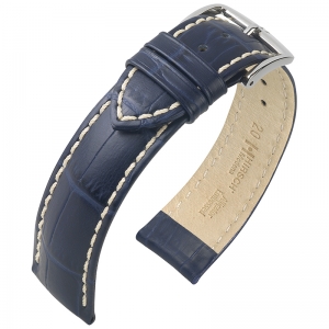 Hirsch Modena Horlogebandje Alligatorgrain Blauw