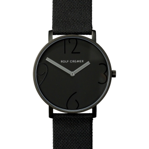 Rolf Cremer "Flat 44" 504801 Horlogeband Zwart Textiel 22mm