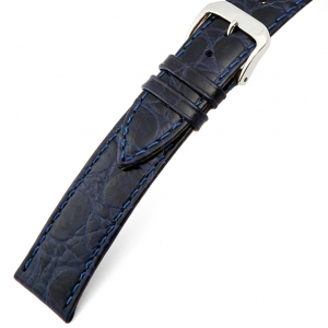 Happel Bahia Crocograin Horlogebandje Blauw