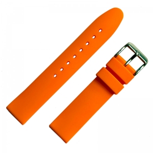 Oranje Rubberen Horlogebandje Glad 18mm