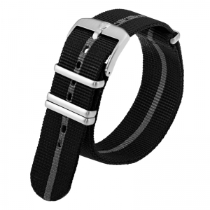 Luminox 3050, 3060, 3080, 3090, 3150, 3950 NATO Strap Black Gray Nylon 23mm - FNX.2301.20Q.1.K