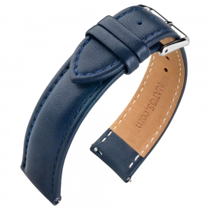 Nappa Kalfslederen Horlogebandje Blauw