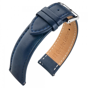 Nappa Kalfslederen Horlogebandje Blauw