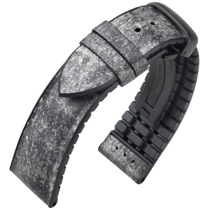 Hirsch Stone Performance Horlogeband Leisteen / Rubber - Grijs - 20mm