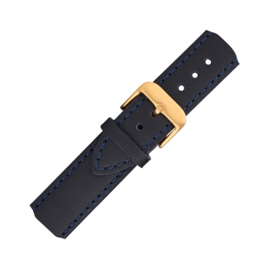 Paul Hewitt Lederen Horlogeband Marineblauw met Gouden Gesp 20mm