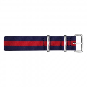 Paul Hewitt NATO Horlogeband Marineblauw Rood met Stalen Gesp 20mm
