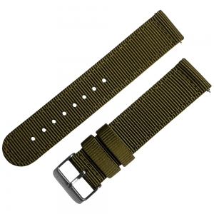 Paul Hewitt Two Piece NATO Horlogeband Legergroen met Stalen Gesp 20mm