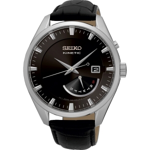 Seiko Kinetic Horlogeband SRN045P2 Zwart Leer 