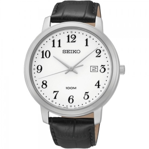 Seiko Horlogeband SUR113 Zwart Leer 20mm