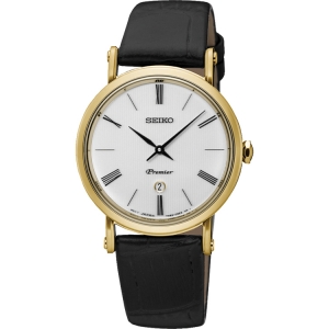 Seiko Premier Horlogeband SXB432P1 Zwart Leer 16m
