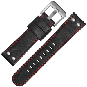 TW Steel Horlogebandje CS8, CS10 - TWS8 Zwart, Rood Stiksel 24mm