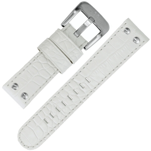 TW Steel Horlogeband Wit Kroko Kalfsleer 24mm