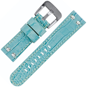 TW Steel Horlogeband Lichtblauw Kroko Kalfsleer 22mm