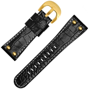 TW Steel Goliath Horlogebandje TW107, TW109 - Zwart Kroko Kalfsleer 26mm