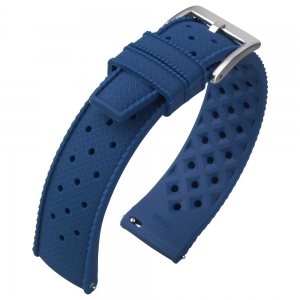 Tropic Style Basket Weave Horlogebandje Silicone Rubber Blauw