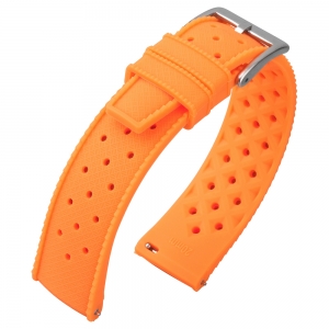 Tropic Style Basket Weave Horlogebandje Silicone Rubber Oranje
