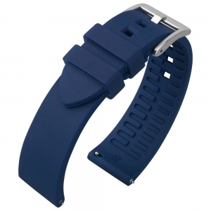 Curved End Silicone Rubberen Horlogebandje Blauw