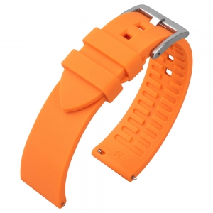 Curved End Silicone Rubberen Horlogebandje Oranje