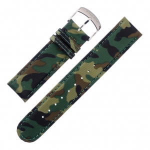 Camouflage Forest Nylon op Leer Horlogeband Timex T2P291 - 20mm