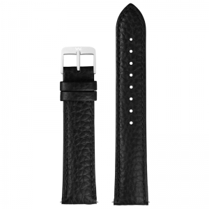 William L. Horlogeband Zwart Buffelgrain Stalen Gesp 20mm