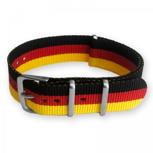 Zwart Rood Geel "Duitsland" NATO Horlogebandje Nylon