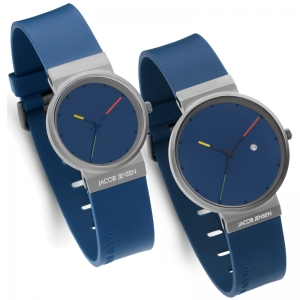 Jacob Jensen horlogeband 644, 654 blauw rubber 17mm