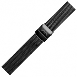 LLarsen / Lars Larsen 20mm Horlogeband Zwart Staal Mesh
