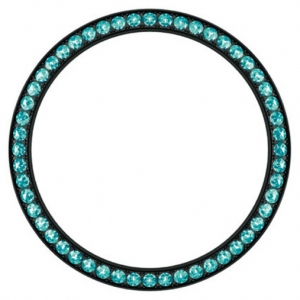 Marc Coblen / TW Steel Bezel 42mm Zwart Staal Turquoise Stenen - MCB42B202