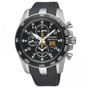 Seiko Sportura FC Barcelona Horlogeband SNAE93P1 Zwart Rubber