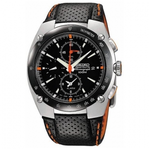 Seiko Sportura Horlogeband SNA481P1 Zwart Leer