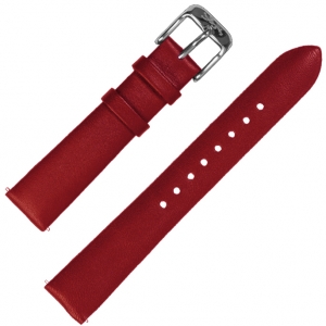 LLarsen / Lars Larsen 18mm Horlogeband Rood Kalfsleer - Stalen Gesp
