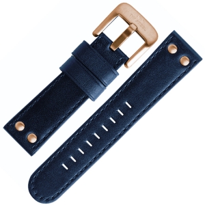 TW Steel Horlogebandje TW405, TW407, CE6001 - Blauw, Rosgouden Gesp 24mm