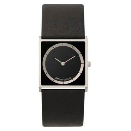 Horlogeband Danish Design IV12Q826 IV13Q826 - zwart leer