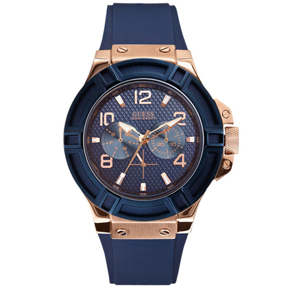 Guess Horlogebandje W0247G3 Rigor Blauw Rubber