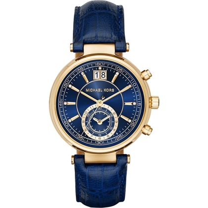 Michael Kors MK2425 Horlogeband Blauw Leer 