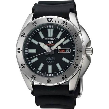 Seiko 5 Sports Horlogeband SRP357 Zwart Rubber - 22mm