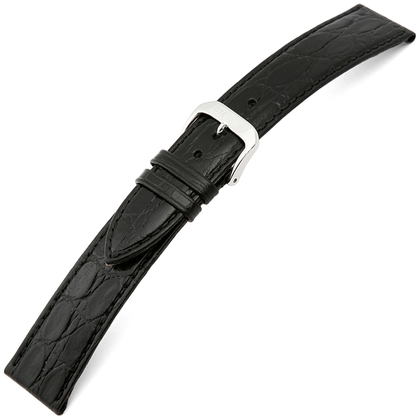 Happel Bahia Crocograin Horlogebandje Zwart