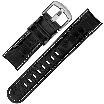 TW Steel Grandeur Horlogebandje TW51 - Zwart Kroko Kalfsleer 24mm