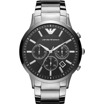 Armani AR1452 Horlogeband Roestvrij staal Zwart