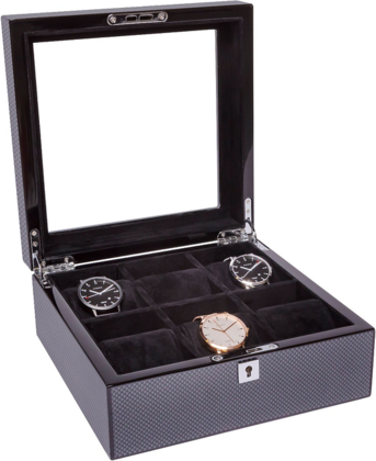 La Royale Napoli Horlogebox Carbon met Venster - 6 horloges