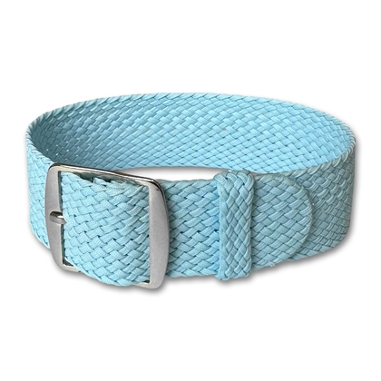 Perlon Geweven Horlogebandje Lichtblauw