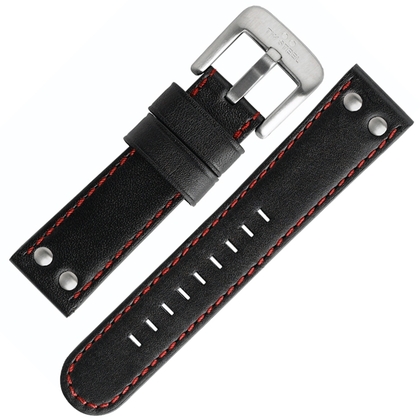 TW Steel Horlogebandje CE1015, CE1016 - Zwart, Rood Stiksel 22mm