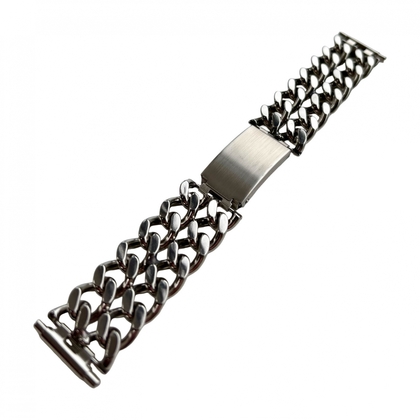 Expandro Double Chain Link Stalen Horlogeband 722/22 - Vintage New Old Stock Jaren 1970