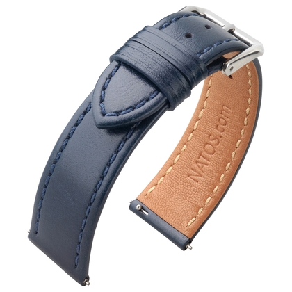 Horlogebandje Italiaans Kalfsleer Blauw