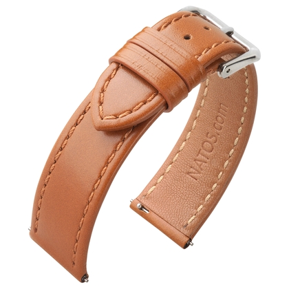 Horlogebandje Italiaans Kalfsleer Cognac
