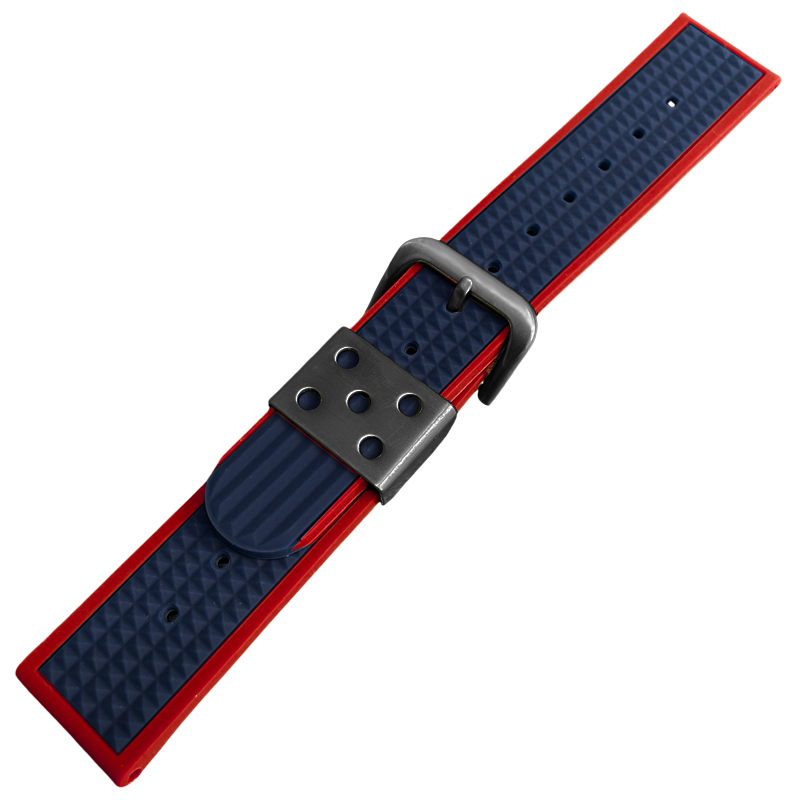 Waffle Strap Rubberen Horlogeband Rood Blauw