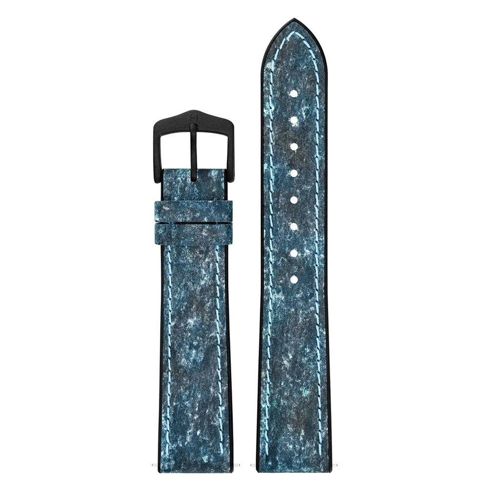 Hirsch Stone Performance Horlogeband Leisteen / Rubber - Blauw