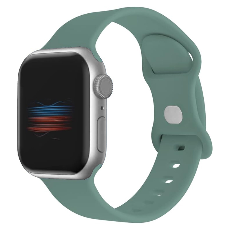 Apple Watch Horlogeband Silicone Rubber Zeegroen