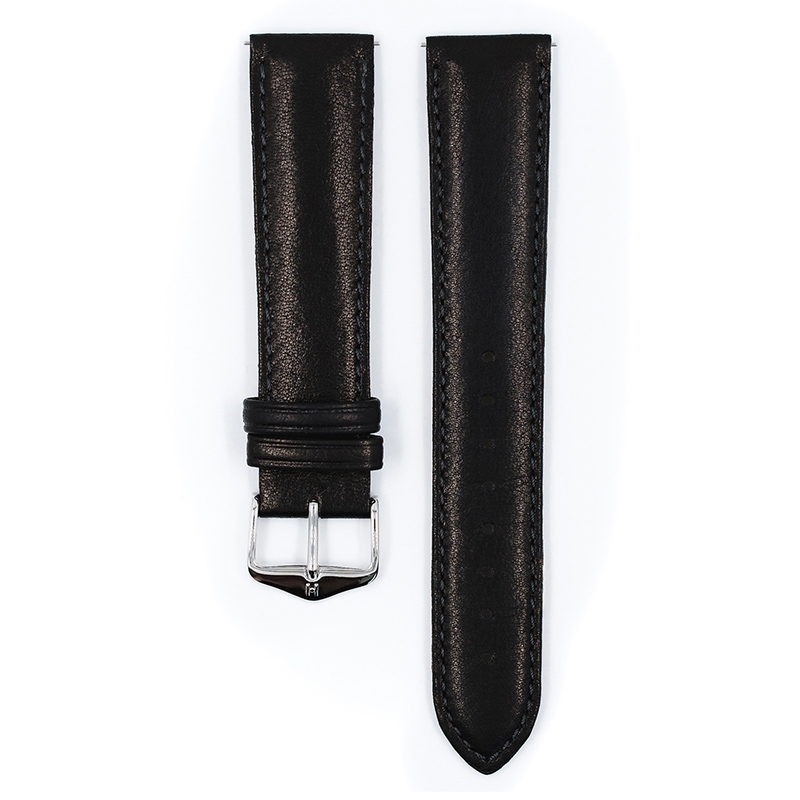 Hirsch Merino Artisan Horlogebandje Nappa Leer Zwart